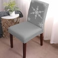 thumbnail image 2 of Chair Covers for Dining Room Set of 4,Christmas White Snowflakes Stretch Seat Protector Removable Washable Chairs Slipcovers for Kitchen Banquet Wedding Hotel,Winter Snow Seamless on Gray, 2 of 6