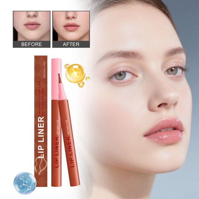 Fankiway Waterproof Lipliner Lip Shape Natural Waterproof Makeup Holding Not Easy to Easy to Color 2ml
