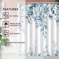 thumbnail image 3 of Blue Eucalyptus Leaves Shower Curtain, Aesthetic Art Watercolor Plant Floral Leaf Bathroom Decor, Waterproof Fabric Shower Curtain Set with Hooks 72x72 Inches, 3 of 6