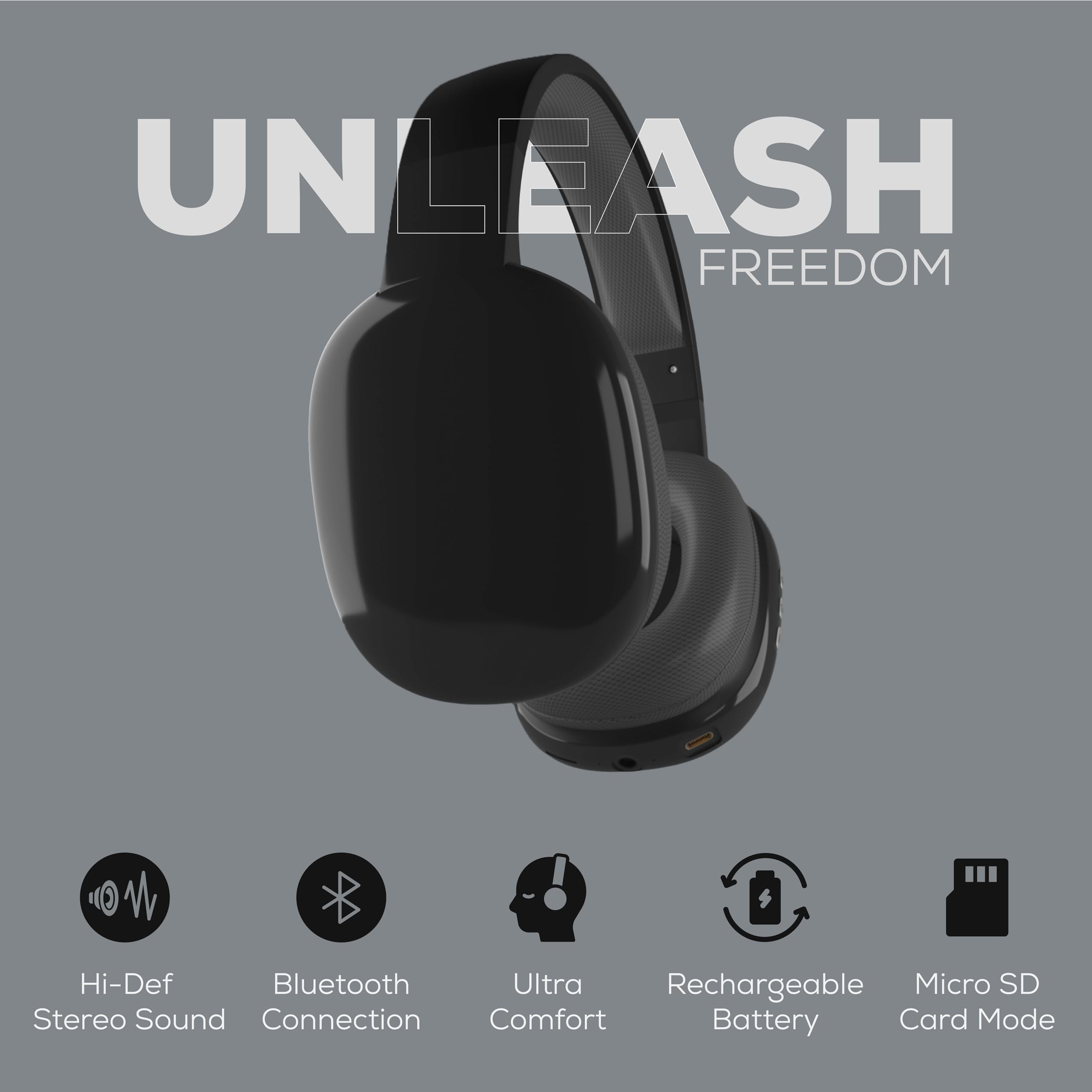 Customizable Wireless Over-Ear Bluetooth Headphones with Microphone - Noise-Canceling Headset for Travel, Home, Work, TV, PC, Gaming, Cellphone (Pink)