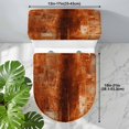 thumbnail image 3 of Burnt Orange Toilet Lid Cover and Tank Cover Set, Burnt Orange 2pc Stretch Toilet Lid Seat Covers for Bathroom Washable Protector with Elastic Edge for Standard & Elongated Toilets, 3 of 9