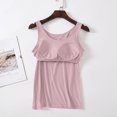 thumbnail image 7 of Built in Bra Tank Tops for Women Summer Casual Scoop Neck Spaghetti Straps Camisole Plus Size Athletic Workout Tops Pink L, 7 of 7
