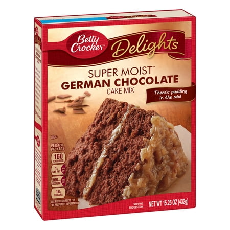 (2 pack) Betty Crocker Super Moist German Chocolate Cake Mix, 15.25