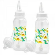 Hands-Free Baby Bottle - Anti-Colic Self Feeding Baby Bottle System 9 oz (2 Pack - Dinosaur)