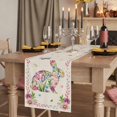 thumbnail image 2 of Easter Bunny Table Runner, Spring Flower Daisy Tulips Vintage Leaves Washable Cotton Linen Table Runners 120 Inches Long, Dresser Scarf Runner for Dining/Living Room/Kitchen/Square Tables 13''x120'', 2 of 9