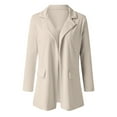 thumbnail image 4 of Siilsaa Oversized Blazers for Women Womens Long Sleeve Lapel Pockets Loose Fit Work Casual Blazer Beige,S, 4 of 5