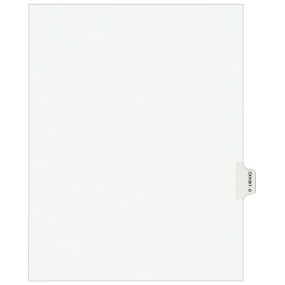 Avery-Style Preprinted Legal Side Tab Divider Exhibit Q, Letter, White, 25/Pack, 1387