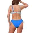 thumbnail image 3 of INSPIRAR CHIC Conjuntos de Bikini de Color Contrastante con Cruce Frontal para Mujeres de 2 Piezas, Top con Tirantes y Parte Inferior de Triángulo Talla X-Large Azul, 3 of 5