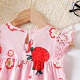 thumbnail image 6 of Ugoldhm Baby Girls Strawberry Print Lace Ruffle Sleeve Dress - Casual Summer A-Line Dress for Infants, 6 of 7