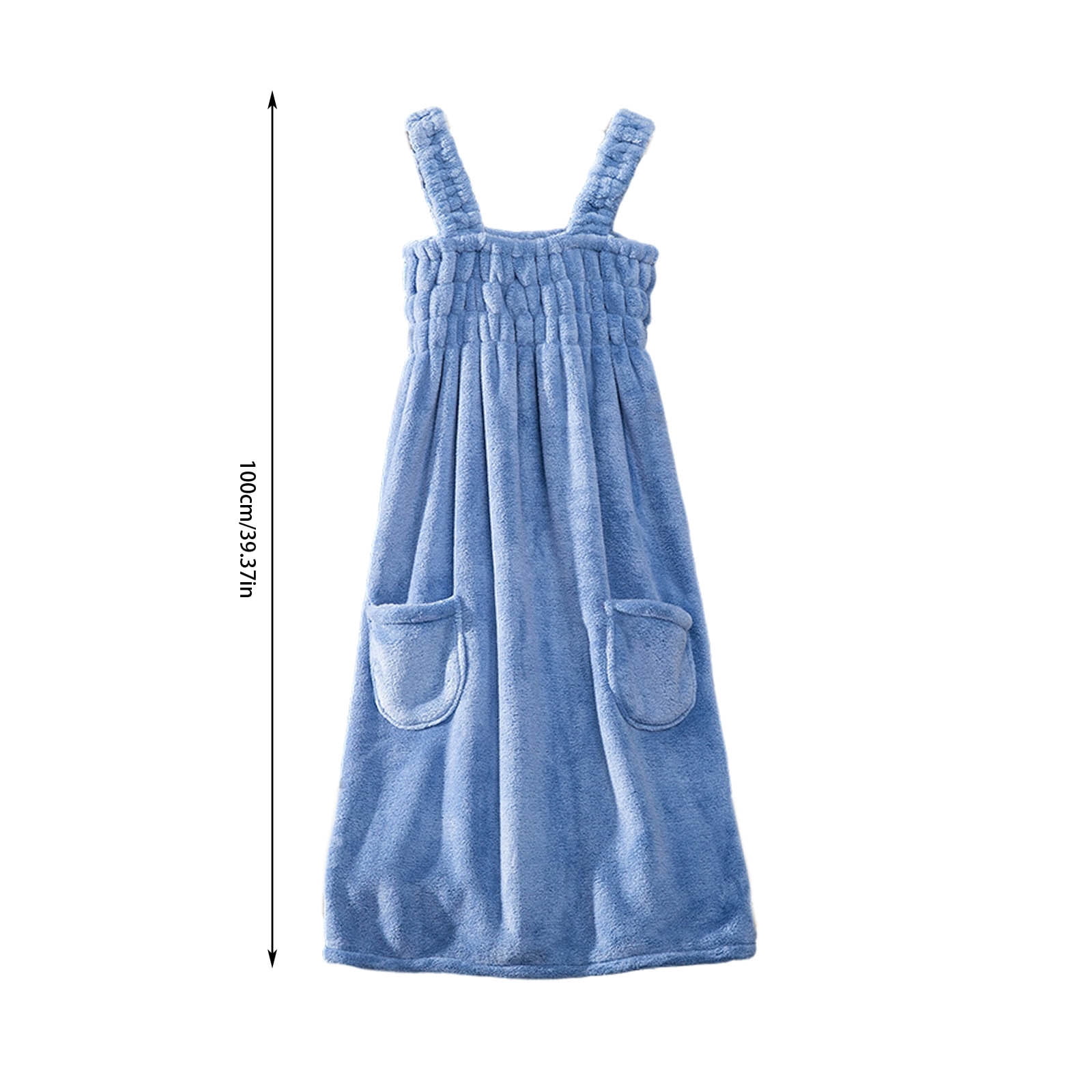 VQPeo Women Elastic Wearable Towel Dress Water Absorbent Bath Beach Spa Gym Towel Wrap Strappy Dress Bathrobes Bathing Shower Cover Up Nightwear Sleeping Dress Robe