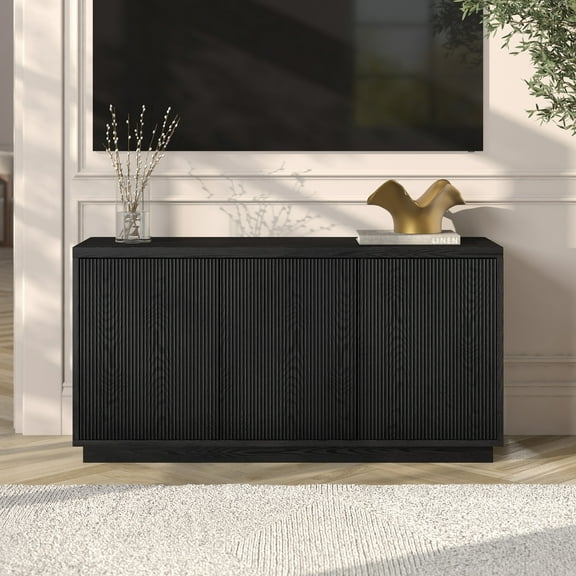 Hanson Rectangular TV Stand for TV's up to 55" in Black Grain