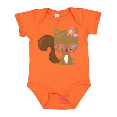 

Inktastic Hipster Squirrel Squirrel With Glasses Flowers Boys or Girls Baby Bodysuit