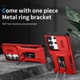 thumbnail image 2 of Dteck for Samsung Galaxy S23 Ultra with Camera Cover & Kickstand, Heavy Duty Military Grade Shockproof Rugged Slide Lens Protection 360 Rotate Ring Stand, Impact-Resistant Protective Bumper, red, 2 of 8