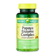 Spring Valley Papaya Enzyme Complex Chewable Tablets Dietary Supplement, 180 Count