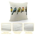 thumbnail image 4 of PRATYUS  Watercolor Birds Pillows Decorative Throw Pillows,Hand-Painted Oil Painting Rustic Birds Square Pillow Cases,Cute Colorful Spring Summer Decorations for Home Couch 18x18in, 4 of 5