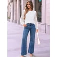 thumbnail image 2 of Long Sleeve Shirts for Women Dressy Casual Lace Tops 2025 Fall Outfits Business T-Shirts Work Blouses Clothes White L, 2 of 6