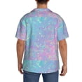 thumbnail image 3 of Logiee Fantasy Gradient Print Men's Button Down Shirts Short Sleeve, Summer Beach Shirts,Vacation Wedding Shirts,Men's Casual Button-Down Shirts with Pocket-4X-Large, 3 of 5