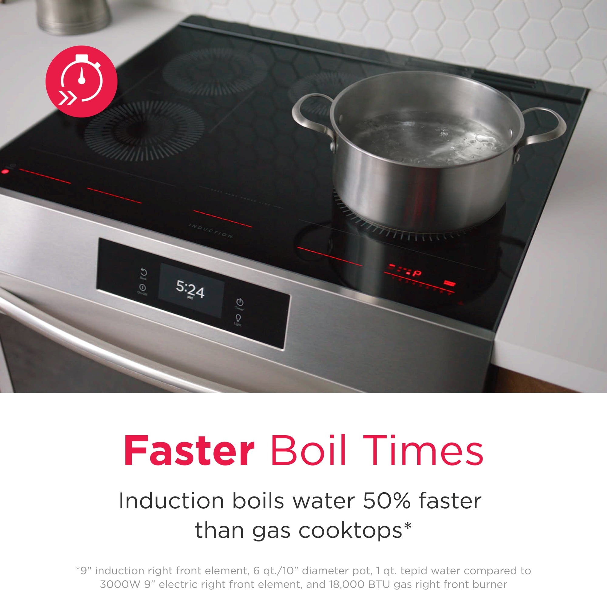 Frigidaire Gallery GCFI3060BF 30" Induction Range, 15+ Ways To Cook, Stainless Steel