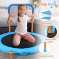 thumbnail image 3 of Mini trampolín de 36 pulgadas para niños de 1 a 6 años, trampolín pequeño plegable para interiores y exteriores con mango de espuma, cubierta acolchada de seguridad, divertido para niños, 3 of 8