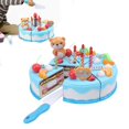 thumbnail image 2 of Torta de juego de simulación Pastel De Fiesta De Cumpleaños Corte De Bricolaje Con Comida De Juego De Velas Para Pequeños Azul Bebé, 2 of 8