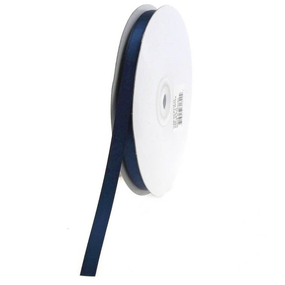 homeford firefly imports double face satin ribbon, 3/8-inch, 50 yards, navy blue 3/8",
