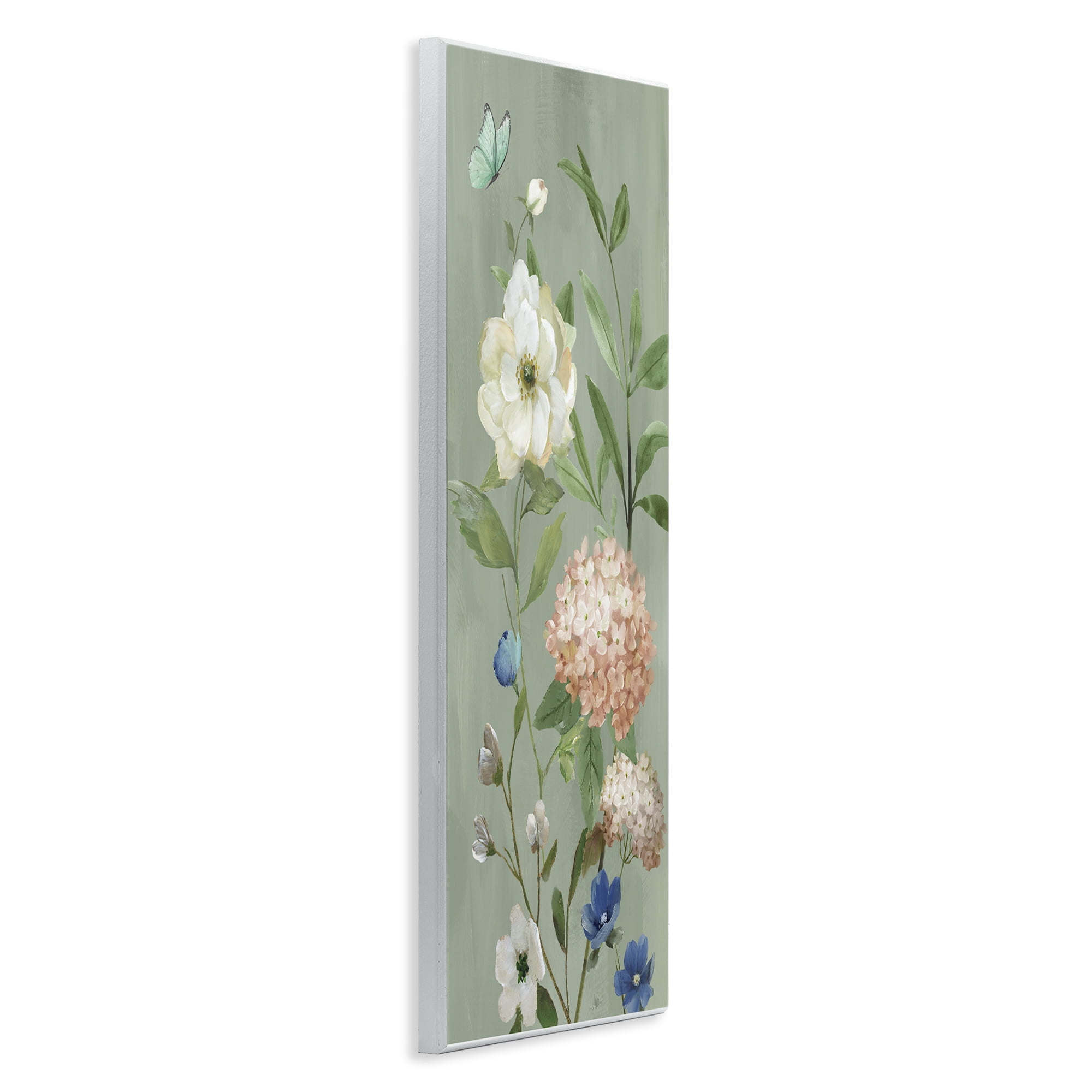 Stupell Industries Mint Floral Cluster & Butterfly Wall Plaque Art, design by Nan