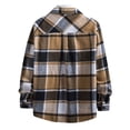 thumbnail image 2 of Men's casual long sleeve shirt lapel button Double side pockets top youth plaid outwear, 2 of 6