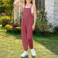 thumbnail image 5 of Girls Jumpsuits Overalls Girls Summer Outfits Overalls with Side Pockets Adjustable Wide Leg Jumpsuit Kids Clothes Girls Size 9-10 Years Girls Fashion, 5 of 9