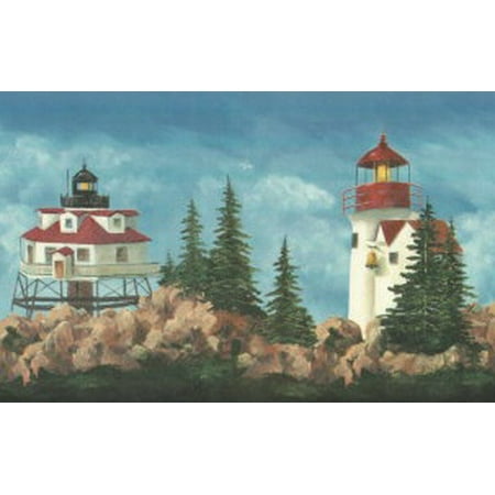 878760 Coastal Lighthouses Wallpaper Border - Walmart.com