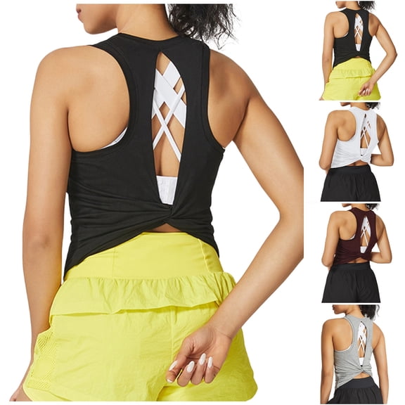 Tank Top for Women Racerback Sleeveless Tank Tops for Women Scoop Neck Undershirt Yoga Shirts Athletic Running Oversized Gym Clothes