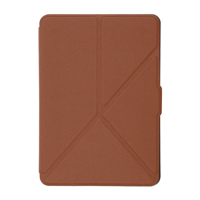 Funda protectora con patrón de cruz deformada para lector de libros electrónicos, cubierta de cuero PU para Kindle Paperwhite 1/2/3 (marrón)