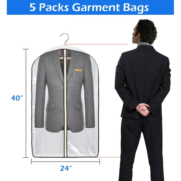 MISSLO 10 Gusseted All Clear Garment Bags, 40 Suit Bags for Closet  Storage Hanging Clothes, Shirts, Coats, Dresses, 3 Packs