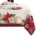 thumbnail image 4 of Elrene Poinsettia Garlands Engineered Tablecloth 60x84 Oval, 4 of 5