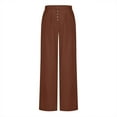 thumbnail image 4 of Aofany Women's Elastic Waist Trousers High Waist Wide Leg Straight Pants Fashion Relaxed Loose Casual Comfy Pants, 4 of 6