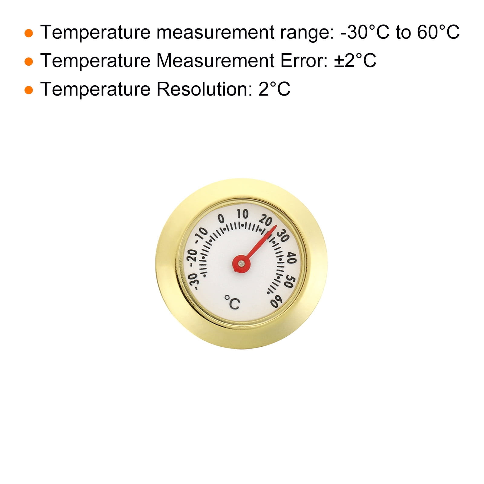 Uxcell 1.46 Mini Indoor Outdoor Thermometer Celsius/ Fahrenheit  Temperature Monitor, Gold