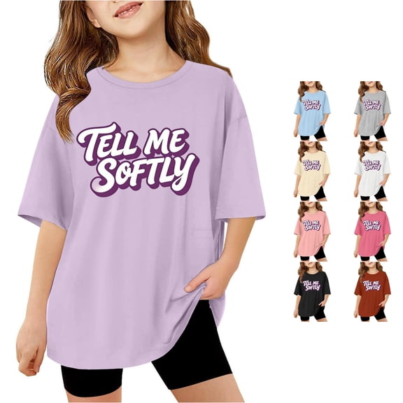 Shachafan Stylish Graphic Letter Print For Girls Comfortable Casual Tees And Shirts For Kids Youth Fashion Apparel Carry Camisole