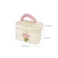 thumbnail image 3 of Bolsa de maquillaje de viaje de gran capacidad con correa de mano - Organizador cosmético de terciopelo suave para pintalabios, base de maquillaje y perfume, 3 of 6
