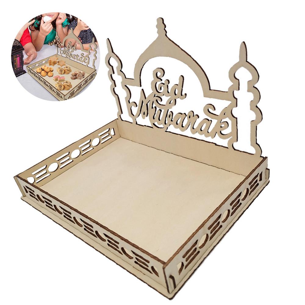 IMSHIE Eid Mubarak Plates Eid Mubarak Decorations for Home Serving Trays for Party Islam Food