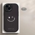 thumbnail image 5 of Funda de cuero minimalista con sonrisa para iPhone, carcasa inferior a prueba de golpes para modelos 13 Pro Max Mini, 12, 11, 14, 15 Pro, X, XS, XR, 7, 8, 14, 15 Plus, SE2020, 5 of 5
