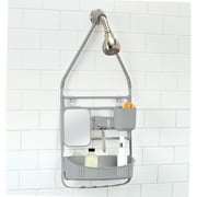 Bath Bliss Deluxe Flex 1 Shelf Plastic Adjustable Shower Caddy, Gray
