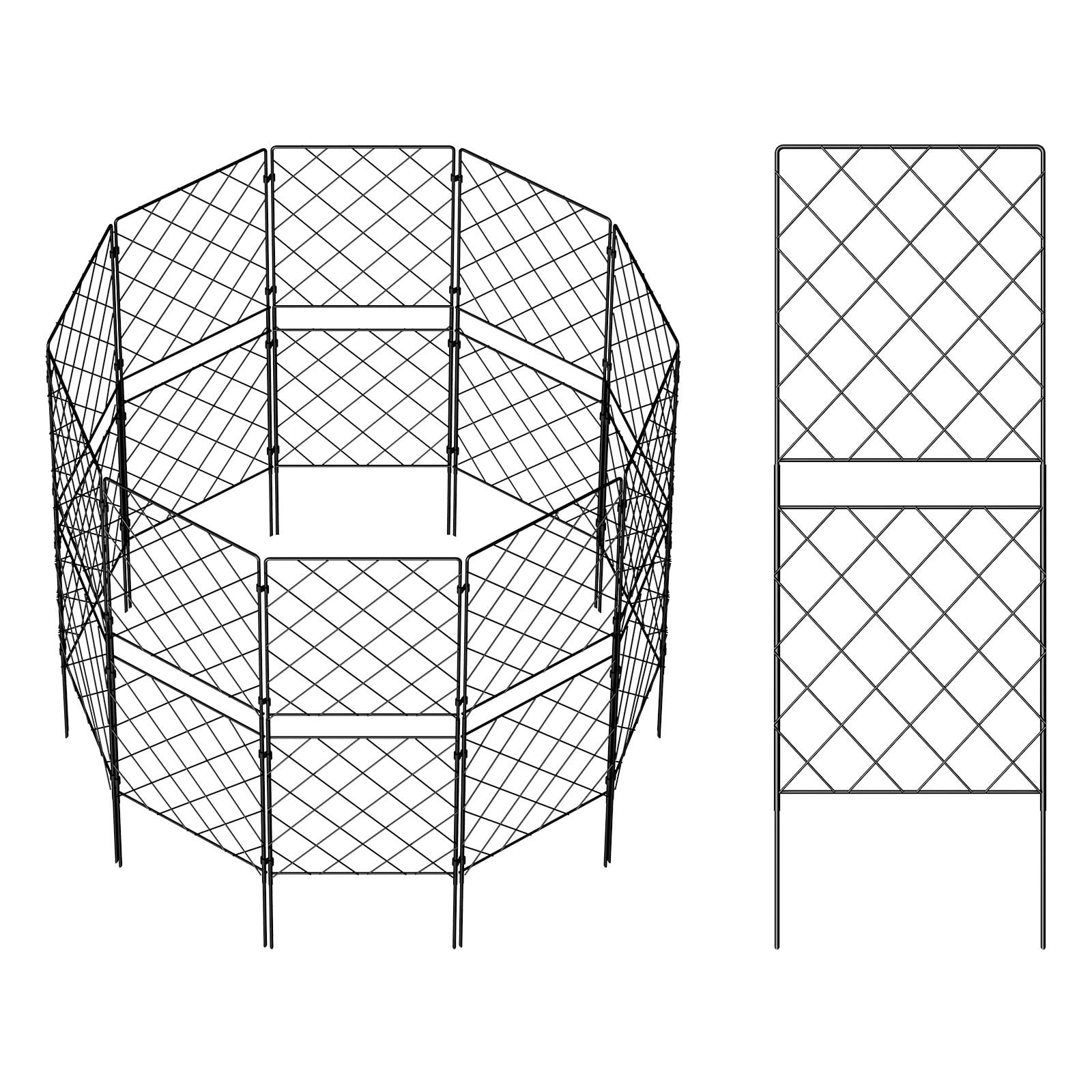 Decorative Garden Fence 10 Pack, 38.6in(H) x 10ft(L) Rustproof Metal No Dig Fence Animal Barrier for Dog, Wire Border Panel Fencing for Yard Patio Outdoor Decor