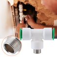 thumbnail image 4 of 2Pcs G1/2in Male Thread PPR Plastic Water Pipe Tee Connector for Household Water Heating, 4 of 5