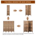 thumbnail image 2 of Hofitlead 4 Panel Room Divider with Shelves 5.8Ft Wooden Folding Screens Privacy Partition Wall for Bedroom Living Room Office, Brown, 2 of 8