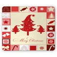 thumbnail image 1 of Christmas Mouse Pad, Merry Christmas Words with Square Frames Trees Candy Star, Rectangle Non-Slip Rubber Mousepad, Vermilion Pale Pink, by Ambesonne, 1 of 2