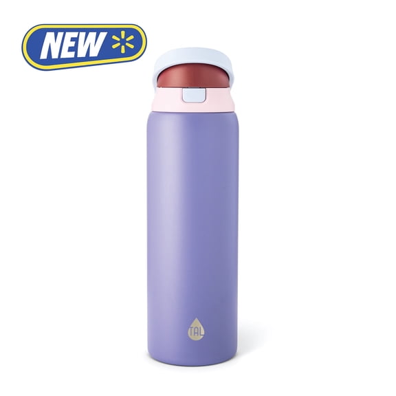 TAL 32oz Stainless Steel 2-in-1 Water Bottle with Straw and Chug Lid, Purple