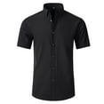thumbnail image 1 of Mens Dress Shirts Short Sleeve Performance 4 Way Stretch Wrinkle Frees Casual Button Down Shirt, 1 of 2