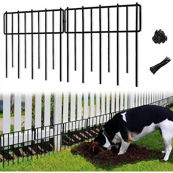 Animal Barrier Fence, 10 Pcs Upgrade 1.26 in Gap Decorative Fences No Dig Fence for Rabbits and Dog Ground Defense, Rustproof Metal Wire Garden Fence Border for Garden & Patio Landscaping