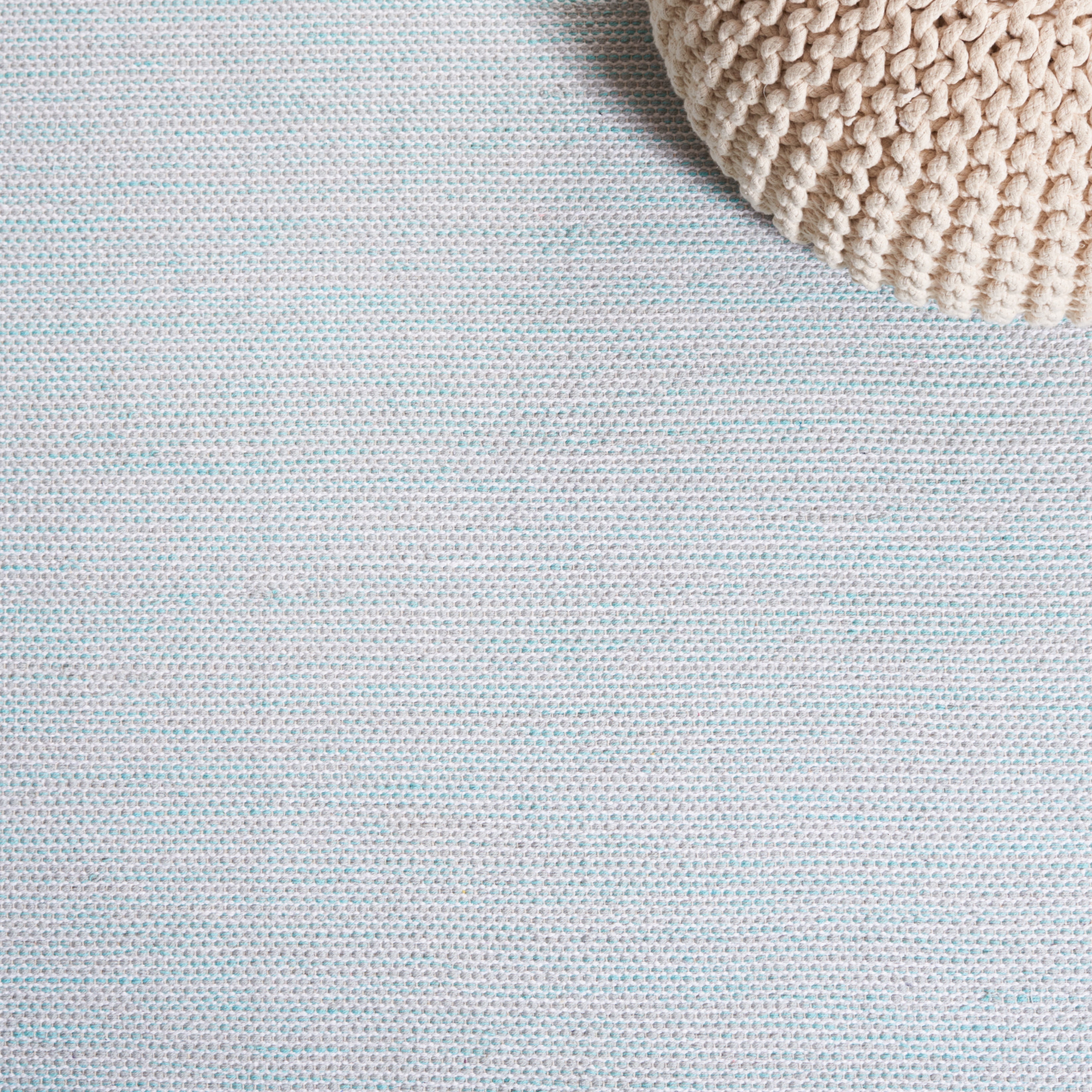 SAFAVIEH Montauk Cian Distressed Cotton Area Rug, Turquoise/Grey, 8' x 10'