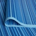 thumbnail image 6 of 8x10 Waterproof, Reversible Plastic Straw Outdoor Rugs for Patios | Also for Camping, RV, Deck, Porch, Balcony, Camp, Patio | Blue, Stripes | Size: 7'11'' x 10'3'', 6 of 10