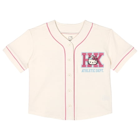 Hello Kitty Little Girls' Athletic Baseball Jersey Vanilla